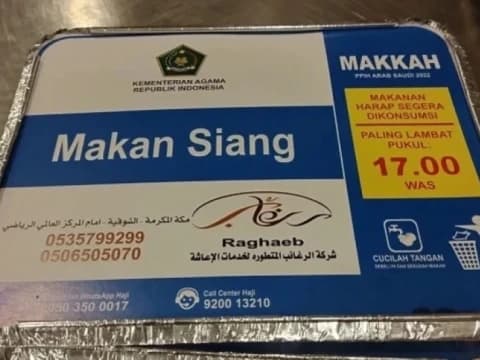 5,7 Juta Boks Makan untuk Jamaah Haji di Madinah, Ini Menunya