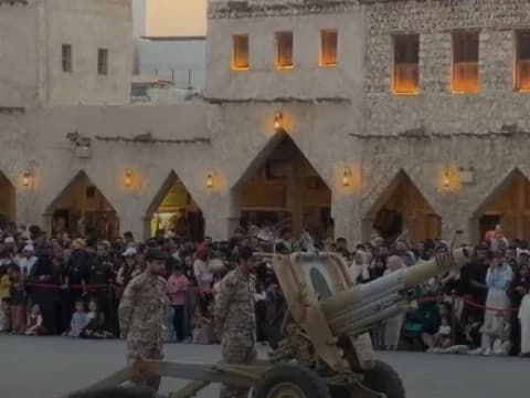 Tradisi di Qatar, Bunyikan Meriam Selama Ramadhan ketika Maghrib Tiba
