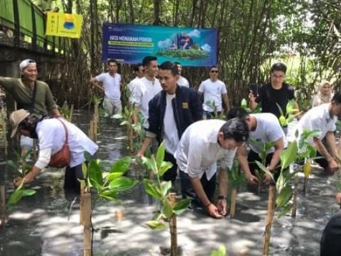 PB PMII Tanam Mangrove di Kapuk Muara Jakarta