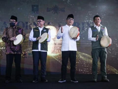 Tabuh Rebana, Gus Yahya Buka Rakornas LPBINU di Pesantren Al-Hamidiyah