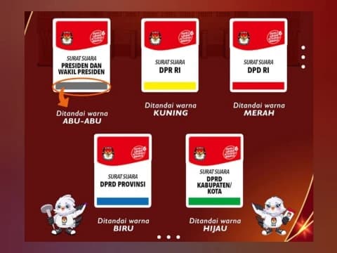 Ini 5 Jenis Surat Suara Pemilu 2024, Kenali Perbedaan Warnanya
