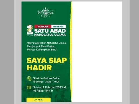 Siapkan Foto Terbaik, Berikut 10 Twibbon 1 Abad NU Lengkap dengan Tutorialnya