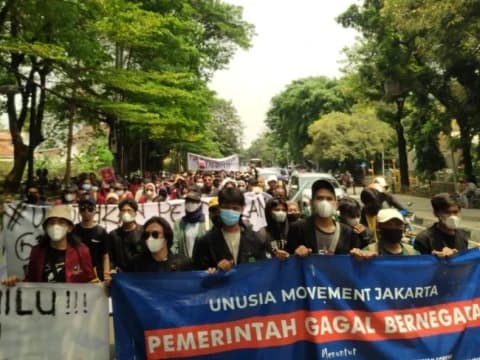 Turun Aksi, Mahasiswa Unusia Desak Jokowi Tegas Tolak Penundaan Pemilu 