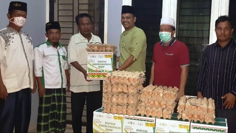 Ringankan Beban Warga Imbas Corona, NU Deli Serdang Bagikan Sembako
