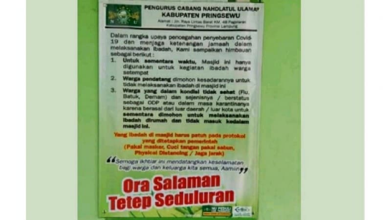 Pesan di Balik Baliho 'Ora Salaman Tetep Seduluran'