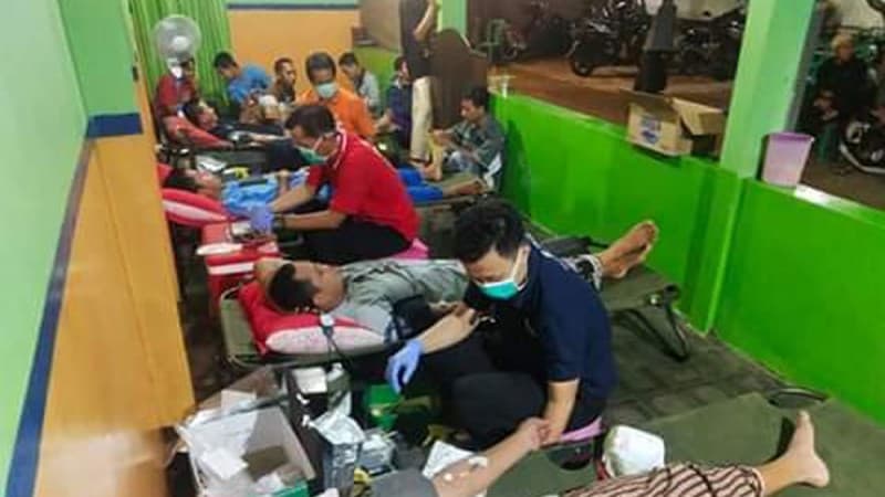 Stok Menipis, Pesantren Nailun Najah Jepara Donor 60 Kantong Darah