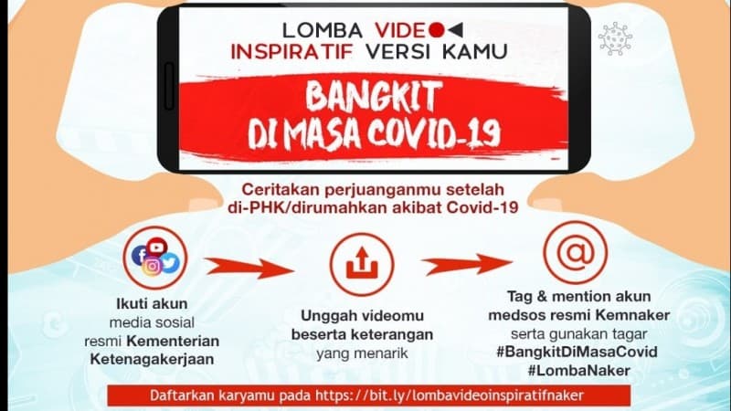 Kemnaker Gelar Sayembara Lomba Video Insipratif 'Bangkit di Masa Covid-19'