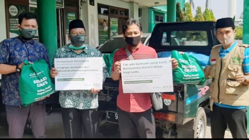 Akhirnya Penjaga Madrasah Terima Sembako dari LAZISNU Jatim