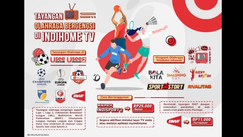 Telkom Kembali Hadirkan Tayangan Olahraga Bergengsi melalui Usee Sports di IndiHome TV