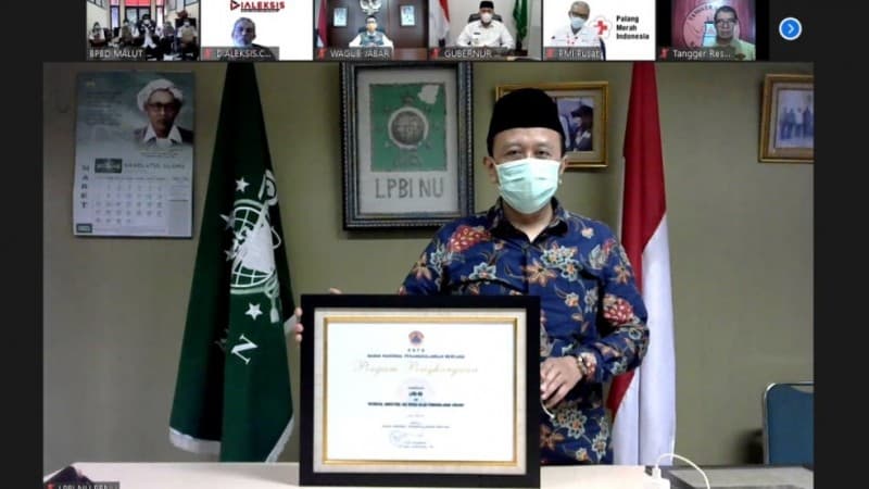 LPBINU Kembali Raih Penghargaan dari BNPB atas Konsistensi dan Inovasi Penanganan Bencana