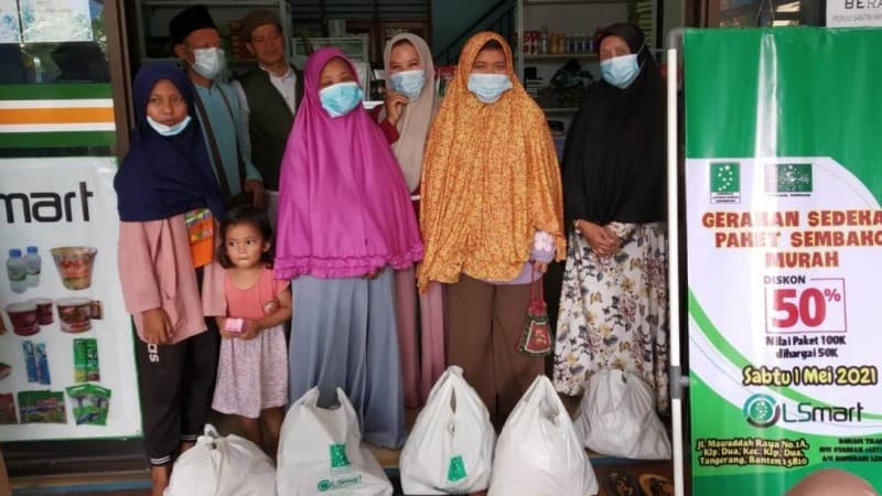 WarNU LSmart Tangerang Luncurkan Sedekah Sembako Murah