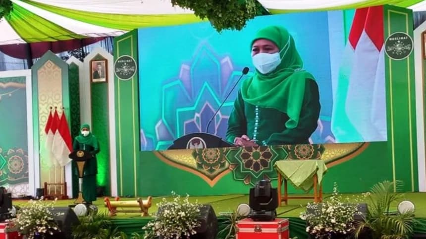 Hadiri Pelantikan Muslimat NU Blitar, Khofifah Ajak Lakukan Penghijauan