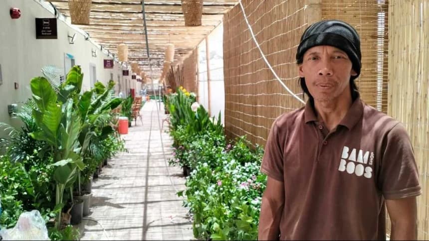 Pengrajin Asal Cianjur Sulap Tenda Mina Jadi Pondok Teduh dan Hijau