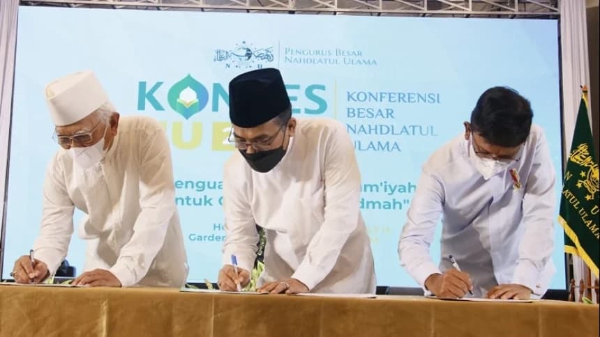 Gus Yahya dan Gus Mus Teken Kerja Sama, Gelar Konferensi Internasional pada 100 Tahun NU