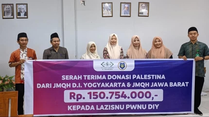 LAZISNU Terima Rp150 Juta Bantuan Kemanusiaan untuk Palestina dari JMQH DIY dan Jabar