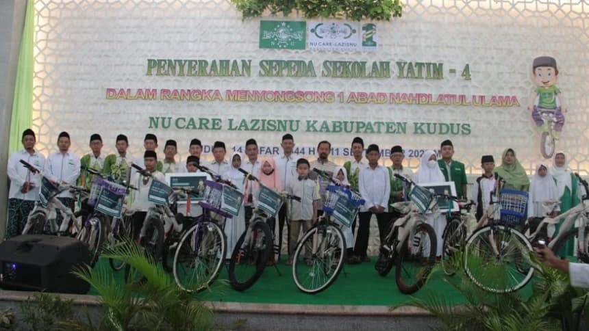 Kurangi Penggunaan BBM, LAZISNU Kudus Bagikan 300 Sepeda untuk Yatim Piatu