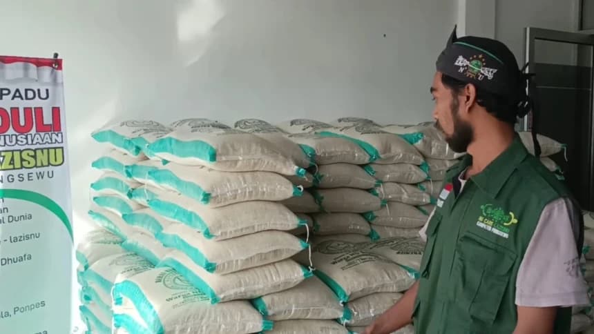Semester Pertama 2022, LAZISNU Pringsewu Salurkan 12 Ton Beras untuk Guru Ngaji