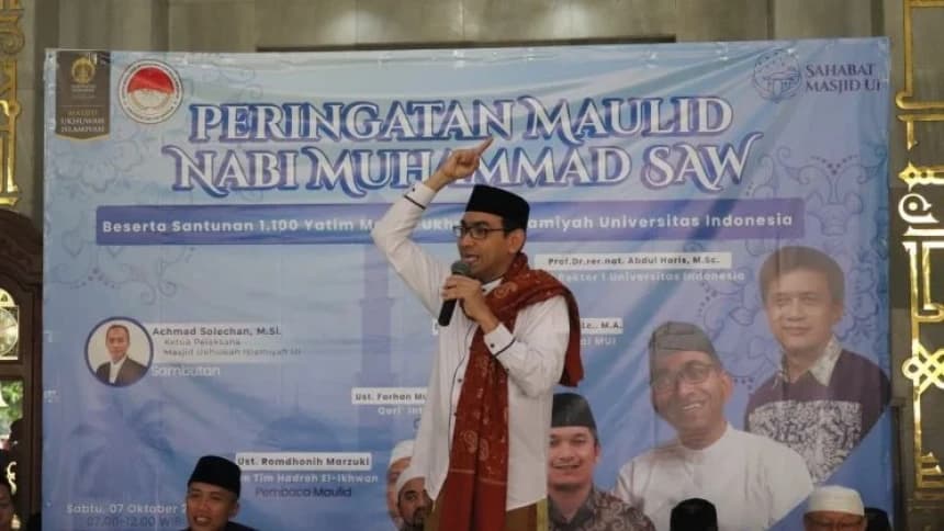 Peringati Maulid Nabi, NU Care-LAZISNU Gelar Santunan Yatim di Masjid UI Depok