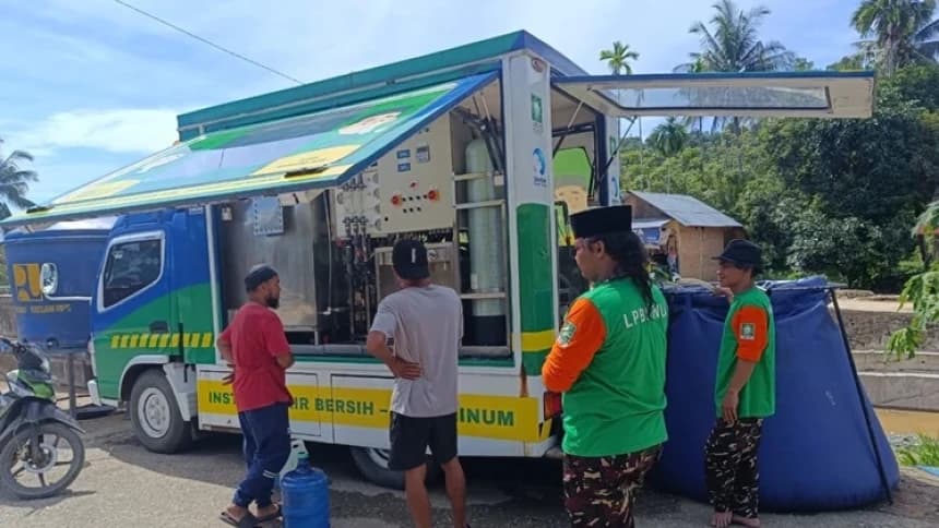 PCNU Langsa Salurkan Tangki Air Bersih untuk Penyintas Banjir Aceh Tamiang