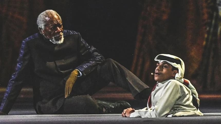 Dialog Kemanusiaan Morgan Freeman-Ghanim Al-Muftah dan Lantunan Al-Qur'an Warnai Pembukaan Piala Dunia 2022