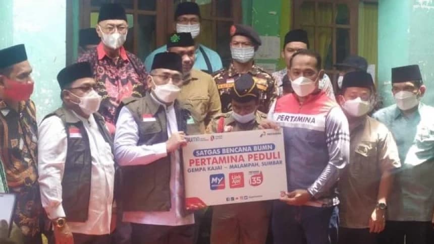 Bersama PBNU, Pertamina Peduli Terus Salurkan Bantuan untuk Terdampak Gempa Pasaman