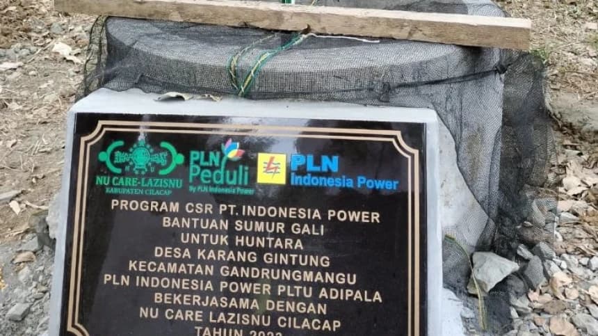 LAZISNU Cilacap Bangun Sumur Gali Penuhi Kebutuhan Air Penghuni Huntara Dampak Tanah Bergerak
